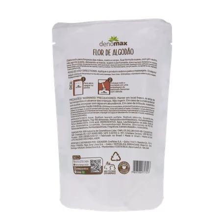 SABONETE LÍQUIDO DENOMAX SACHÊ FLOR DE ALGODÃO 200ML 360-18