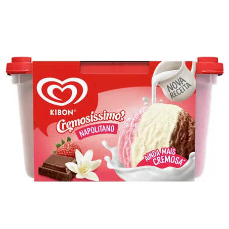 Sorvete kibon 1.5l napolitano cremosíssimo