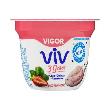 IOGURTE NATURAL VIGOR 100G 3 GRAOS MORANGO ZERO