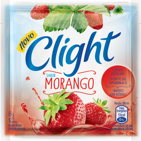 Refresco em Pó Clight 8g - Zero Açúcar - Morango
