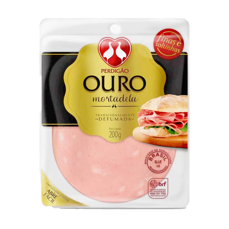 Mortadela Perdigão Ouro Defumado Fatiada 200g