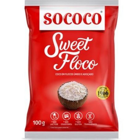 Coco ralado sococo 100g flocos umido e adocado