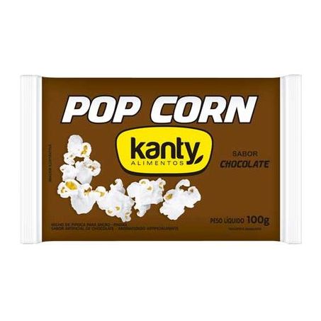 Pipoca kanty para micro-ondas sabor chocolate pacote 100g