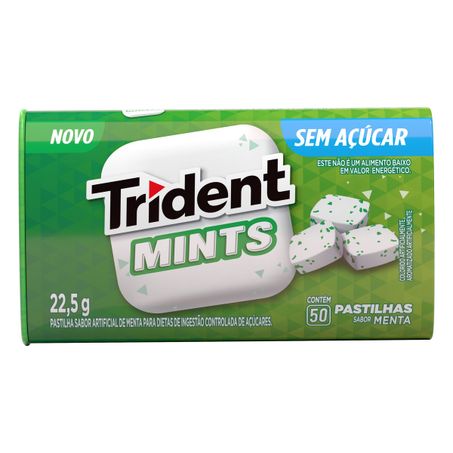 PASTILHA MENTA ZERO AÇÚCAR TRIDENT MINTS