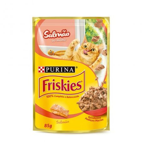Alimento para gatos friskies salmão ao molho 85g