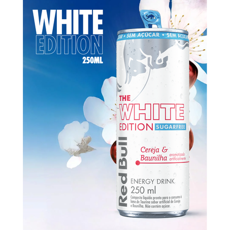 Energético Cereja  Baunilha Zero Açúcar Red Bull Lata 250ml The White Edition 360-1