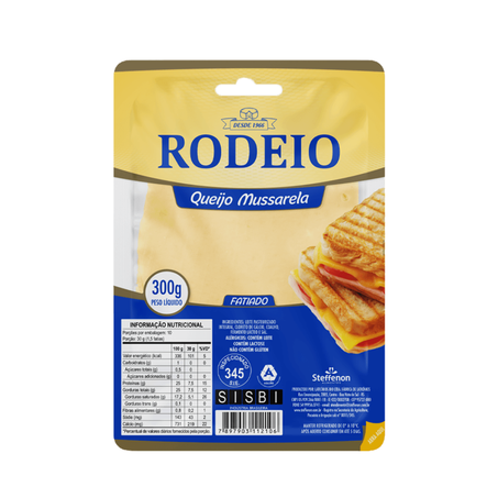 QUEIJO RODEIO 300G MUSSARELA FATIADO