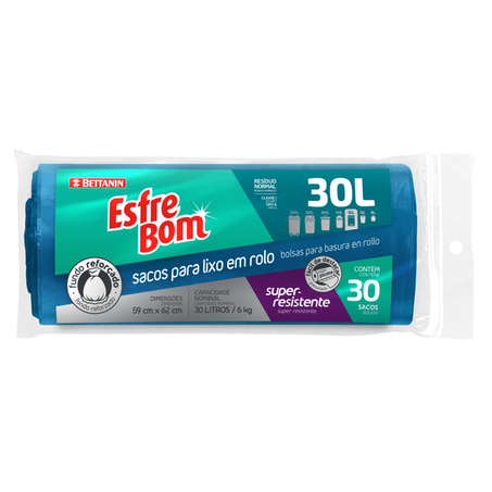 Saco Lixo Rolo 30L EsfreBom 30un