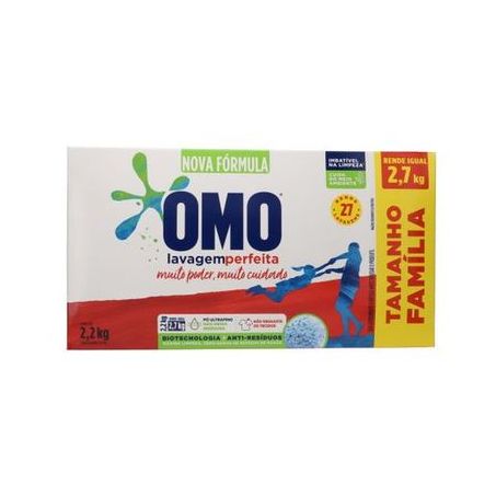 LAVA ROUPAS OMO 2.2KG LAVAGEM PERFEITA TAM.FAMILIA CX 9.0