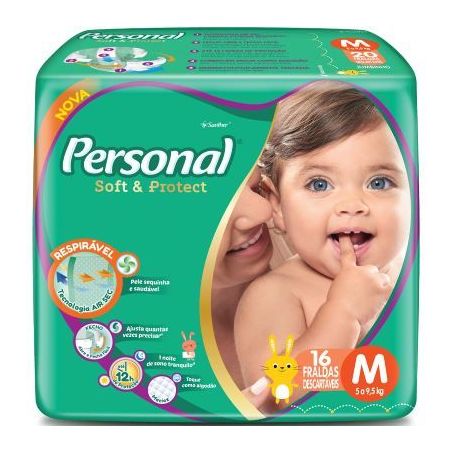 Fralda soft jumbinho personal tamanho m c/16
