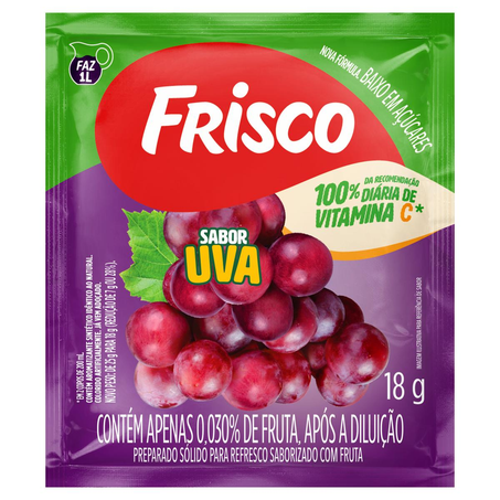 Refresco em Pó Frisco 18g - Uva