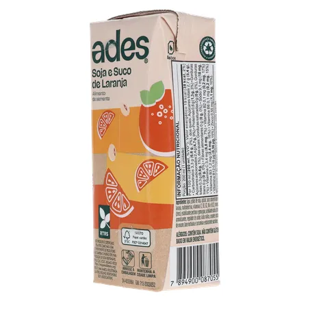 Bebida Base Soja Ades Laranja 200ml 360-23