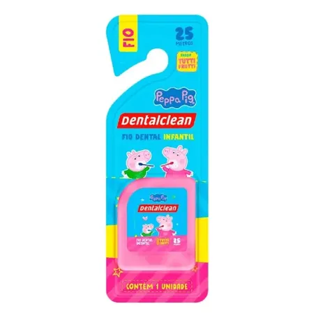 Fio dental infantil peppa dentalclean 25mt