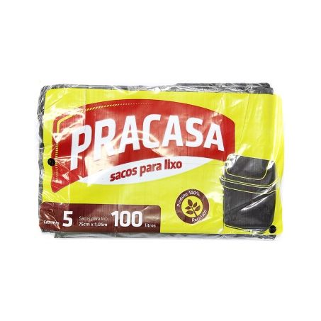 Saco Lixo Pra Casa Preto 100L C/5