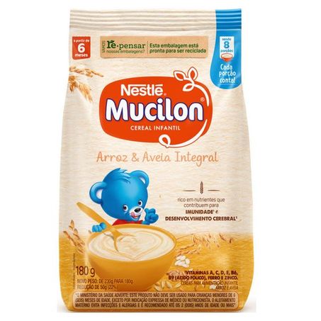 MUCILON NESTLE ARROZ E AVEIA INTEGRAL 180 G       