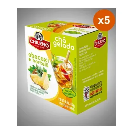 Cha chileno gelado abacaxi e hortela 15g