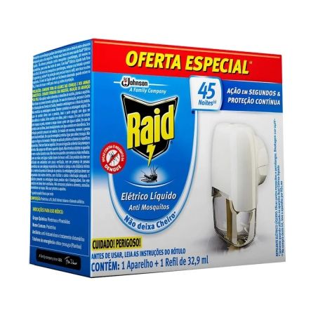 INSETICIDA ELETRICO LIQ APARELHO/REF RAID 32,9ML