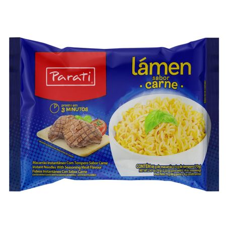 Macarrão instantâneo lámen carne parati