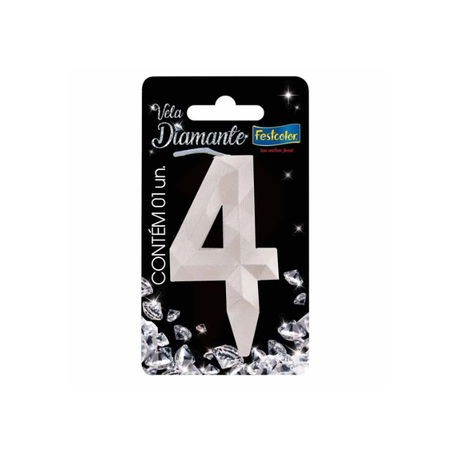 VELA DIAMANTE PRATA N4 FESTCOLOR 