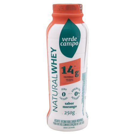 Iogurte verde campo morango zero lactose natural whey