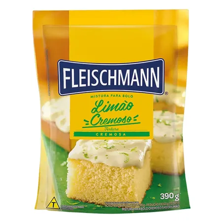 Mistura para Bolo Cremoso Fleischmann Limão Sachê 390gr