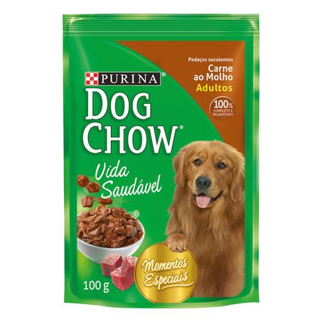 Alimento para cães purina dog chow carne ao molho 100g