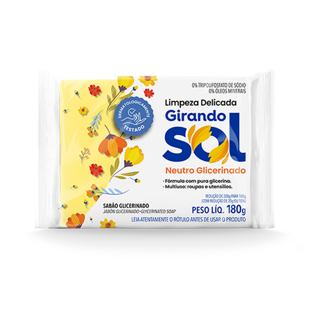 SABÃO BARRA GIRANDO SOL GLICERINA 180G