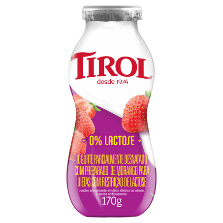 Iogurte tirol morango zero lac grf 830g