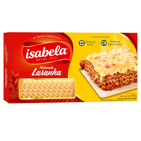 Massa para Lasanha Isabela 500g - Festonada