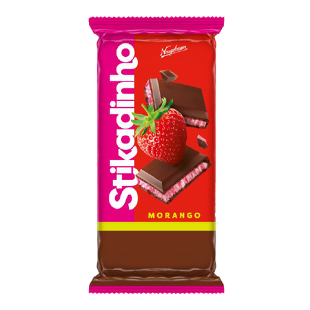 Chocolate meio amargo com recheio de morango stikadinho