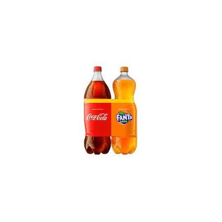Pack refri coca cola+fanta laranja 2l