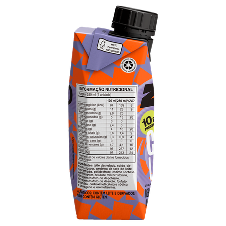 Bebida Láctea UHT Choco Loud Zero Lactose Piracanjuba Zquad Caixa 250ml 360-2