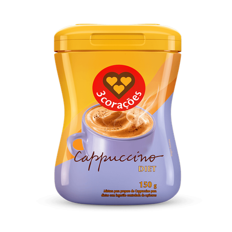 Mistura para Preparo de Cappuccino 3corações Diet Pote 150gr