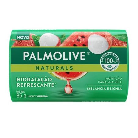 Sabonete Barra Hidratação Refrescante Melancia e Lichia Palmolive Naturals Envoltório 85g