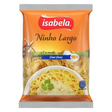Macarrão de sêmola isabela com ovos ninho largo pacote 500g