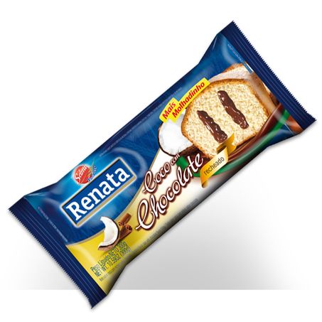 Bolo renata recheio de coco e chocolate 300g