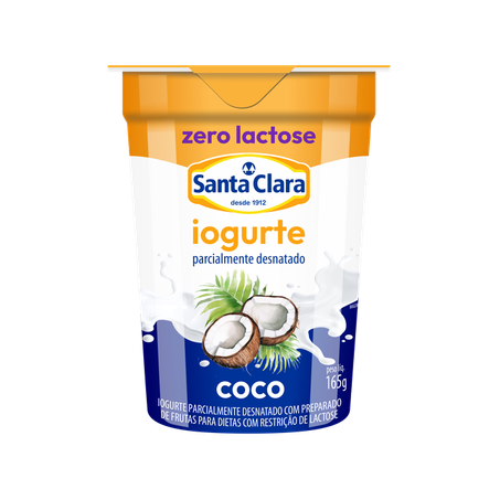 Iogurte santa clara coco zero lactose 165g