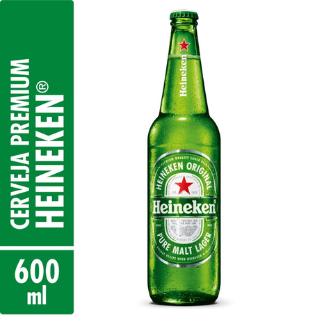 CERVEJA HEINEKEN ORIGINAL LAGER 600ML ONEWAY
