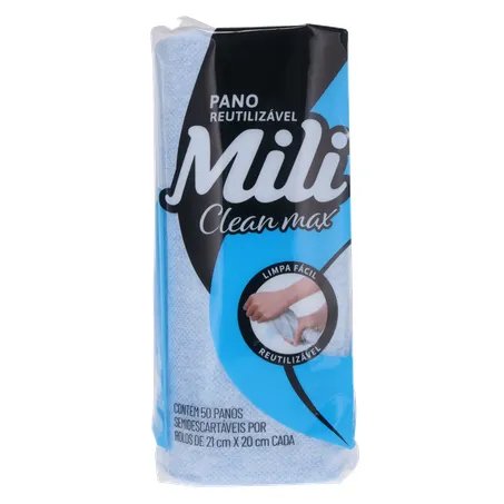 PANO MILI REULTILIZAVEL CLEAN MAX AZUL 21CM X 20CM
