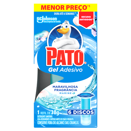 Detergente Sanitário Pato Gel Adesivo Marine Caixa com 1un - 38gr - Refil