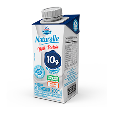 Leite naturalle semidesnatado 100% leite 10g de proteína 200ml