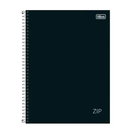 CADERNO UNIVERSITÁRIO CAPA DURA ESPIRAL 80FLS PRETO ZIP TILIBRA