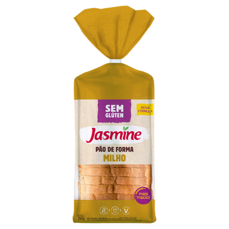 Pão Jasmine de milho sem glúten fatiado 350g