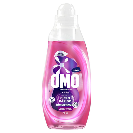 Sabão Líquido Omo 750ml - Ciclo Rápido - Ação Cuidado