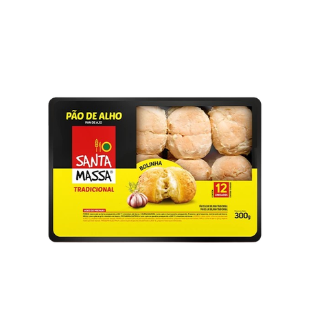 Pão de alho santa massa tradicional bolinha 300g