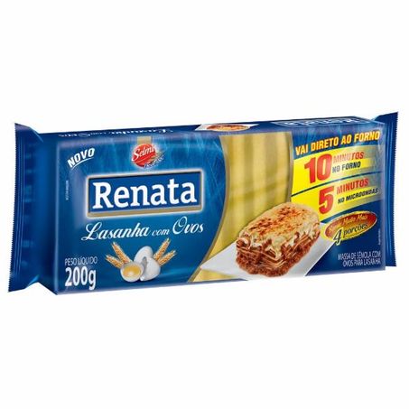 LASANHA RENATA PRÉ COZIDA COM OVOS 200G