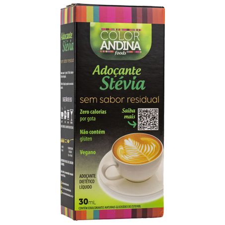 ADOÇANTE STEVIA COLOR SEM SABOR 30ML COLOR ANDINA FOODS