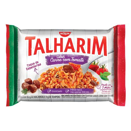 MACARRÃO INSTANTÂNEO TALHARIM CARNE COM TOMATE NISSIN