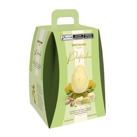Ovo De Páscoa Chocolate Branco Com Pistache Decacau 290g
