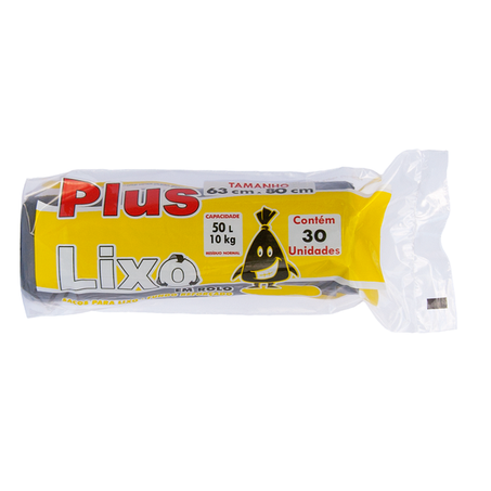 SACO LIXO PLUS ROLO 50L C/30